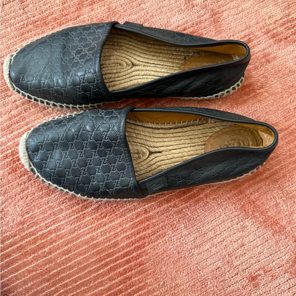 Gucci Black Espadrille Flats